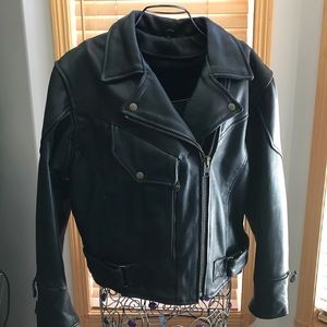 Ladies Heavyweight Leather Motorcycle Jacket